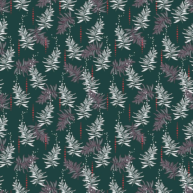 Ilustración de vector de patrones sin fisuras de hojas botánicas con estilo