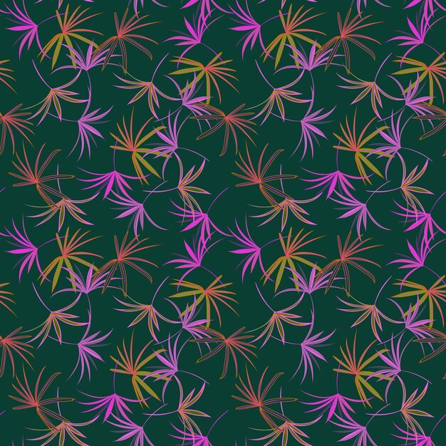 Ilustración de vector de patrones sin fisuras de hojas botánicas con estilo