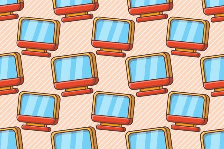 Vector ilustración de vector de patrones sin fisuras de monitor de computadora