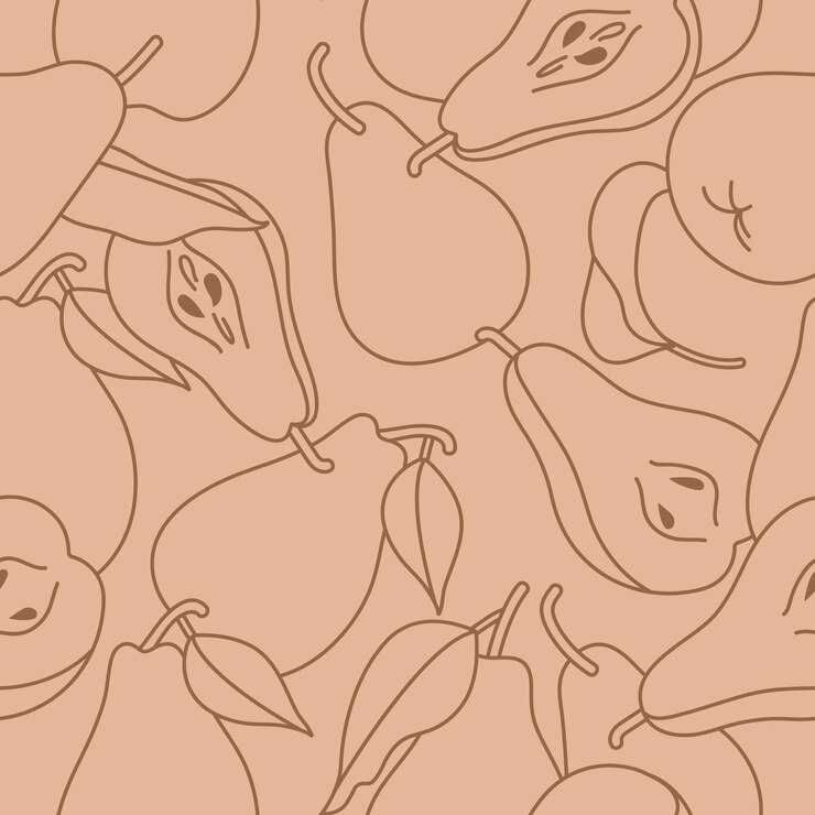 Ilustración de vector de patrones sin fisuras con peras amarillas Fondo de pantalla de verano colorido Colección de frutas de peras