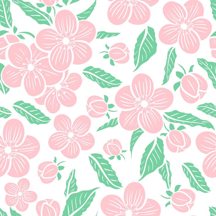 Ilustración de vector de patrones sin fisuras de ramas de sakura floreciente