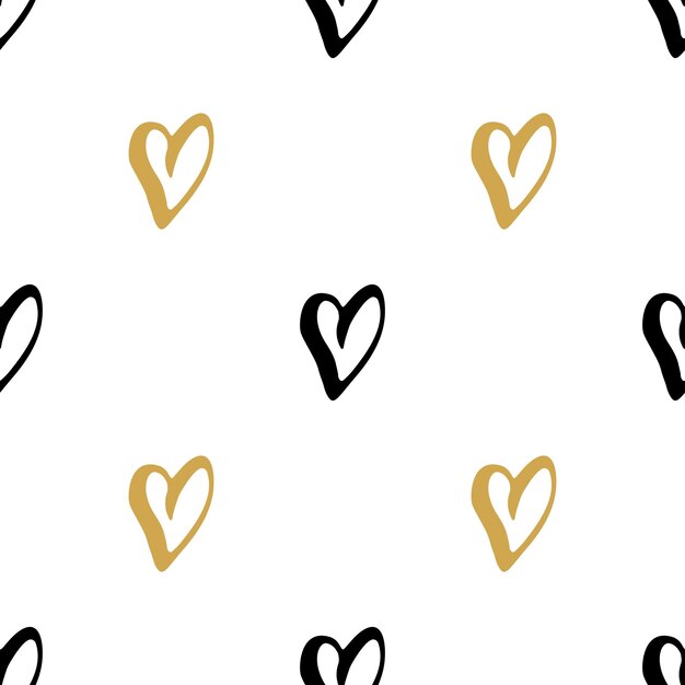 Ilustración de vector de patrones sin fisuras del símbolo del corazón