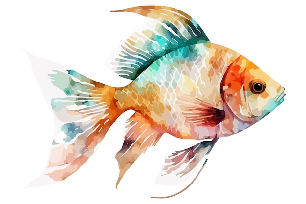 Ilustración de vector de peces acuarela