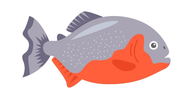 Vector ilustración de vector de peces de mar piraña