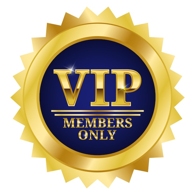 Ilustración de vector de pegatina de sello de miembros VIP de oro y azul Web solamente