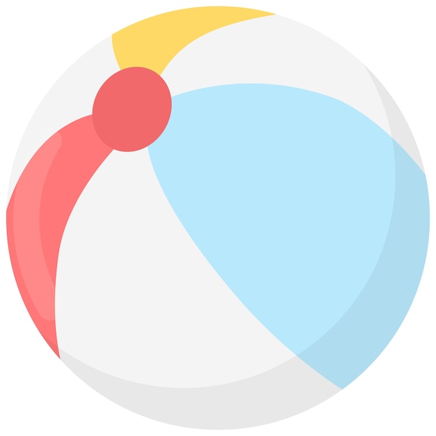 Ilustración de vector de pelota de playa colorido aislado sobre fondo blanco