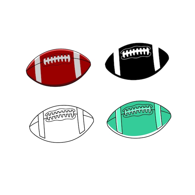 Ilustración de vector de pelota de rugby. Símbolo y signo de fútbol americano