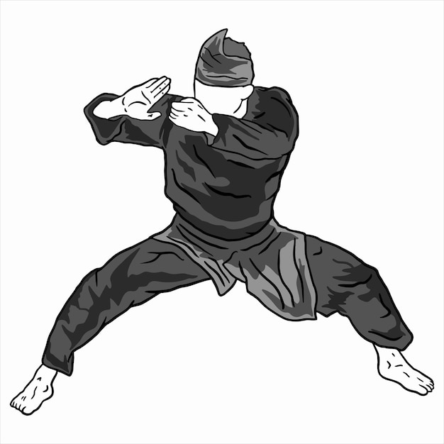 Ilustración de vector de pencak silat