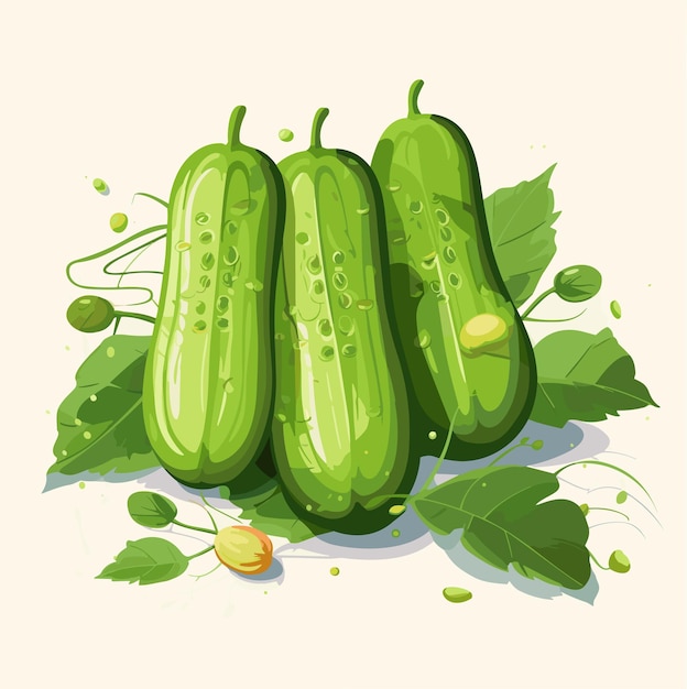 Vector ilustración de vector de pepinos jugosos maduros