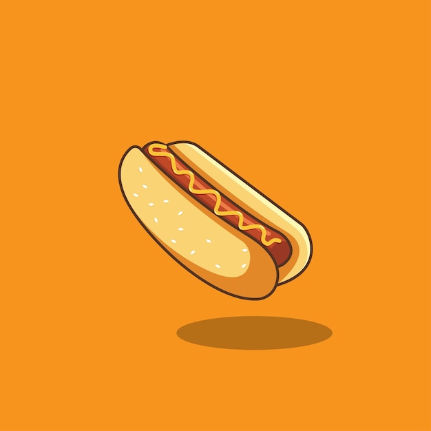 Ilustración de vector de perro caliente