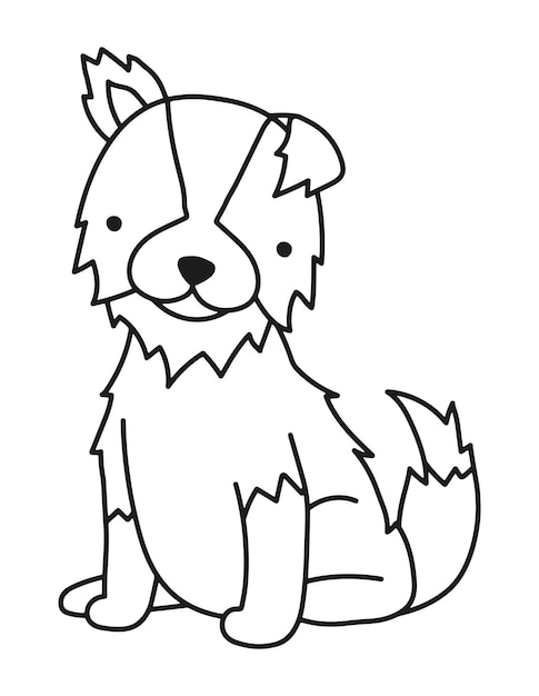 Ilustración de vector de perro collie de frontera