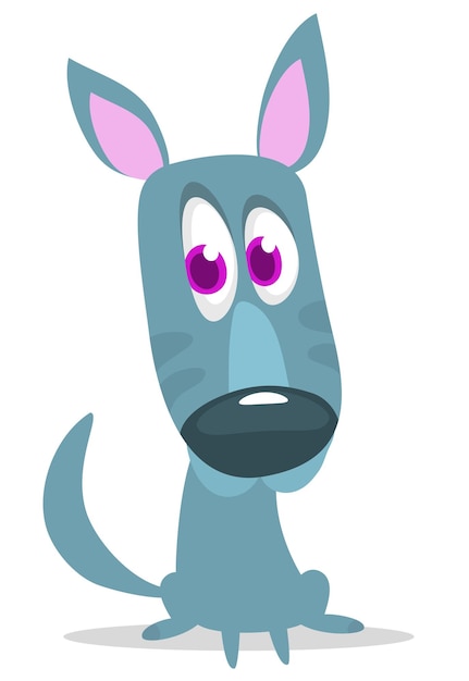 Ilustración de Vector de perro divertido de dibujos animados lindo