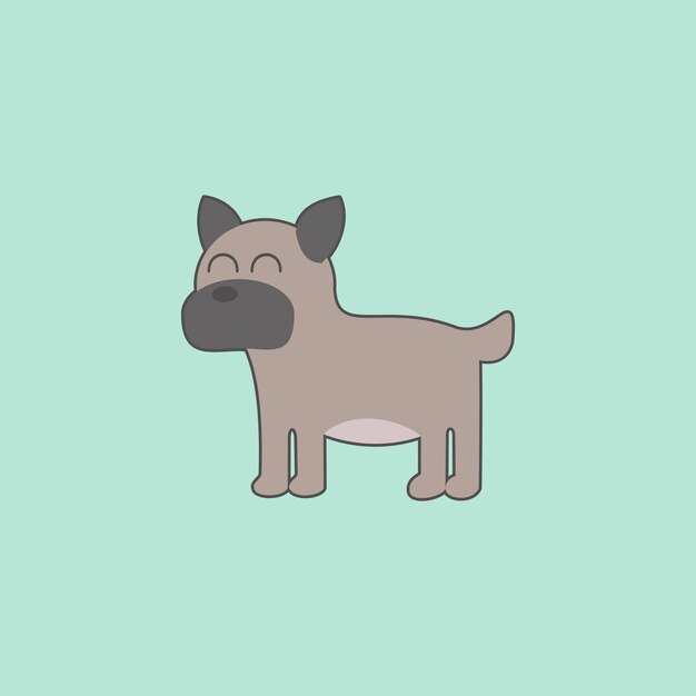 Ilustración de vector de perro lindo, imágenes prediseñadas de perro, dibujo de dibujos animados de perro, pegatina de perro