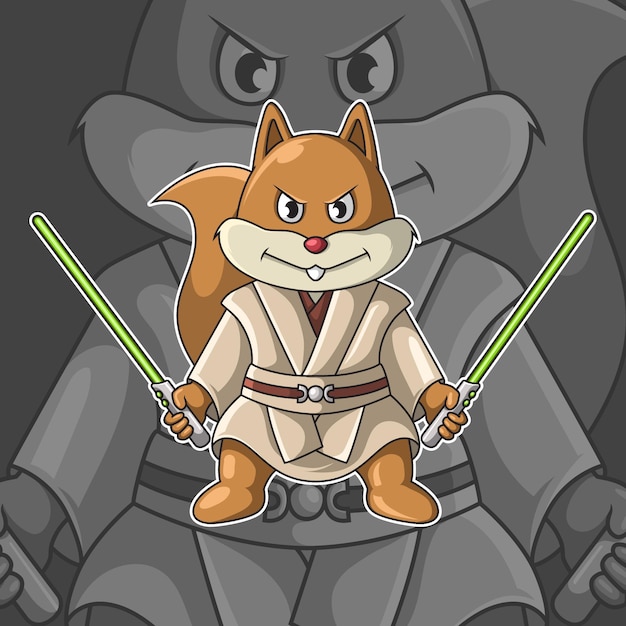 Ilustración de vector de personaje de ardilla