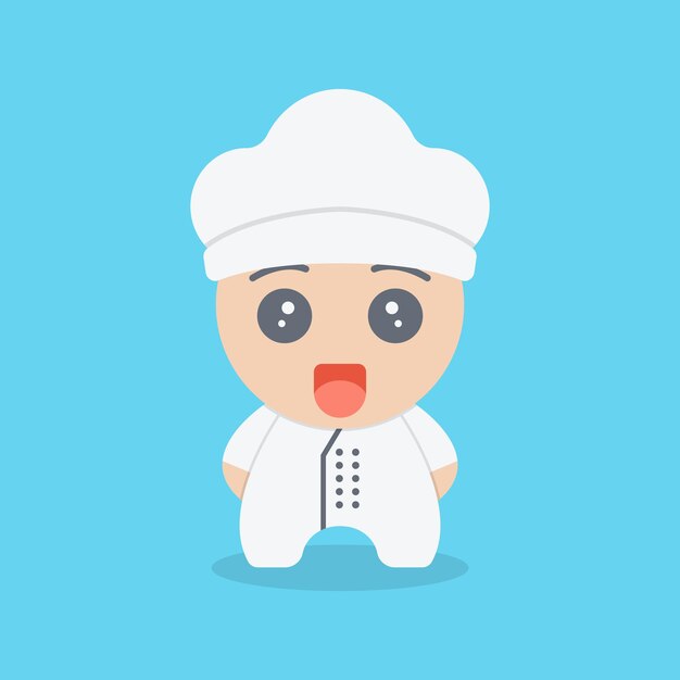 Ilustración de vector de personaje de chef lindo