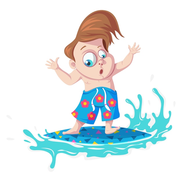 Ilustración de vector de personaje de chico lindo