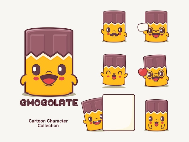 Ilustración de vector de personaje de dibujos animados de chocolate