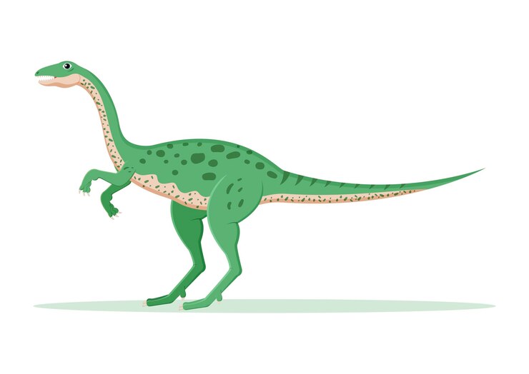 Vector ilustración de vector de personaje de dibujos animados de dinosaurio elaphrosaurus