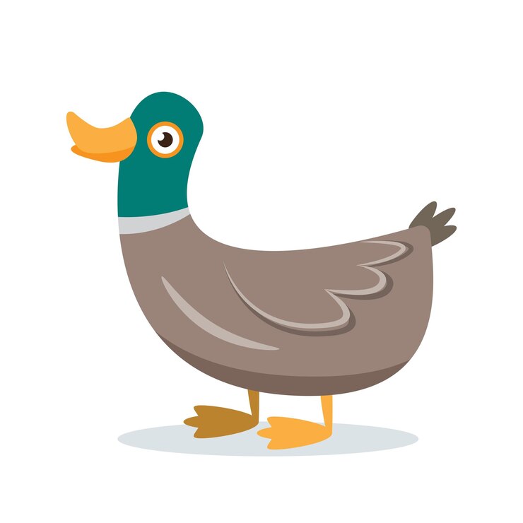 Vector ilustración de vector de personaje de dibujos animados de pato
