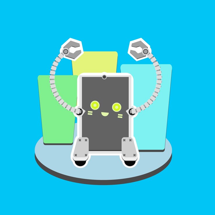 Vector ilustración de vector de personaje robot lindo