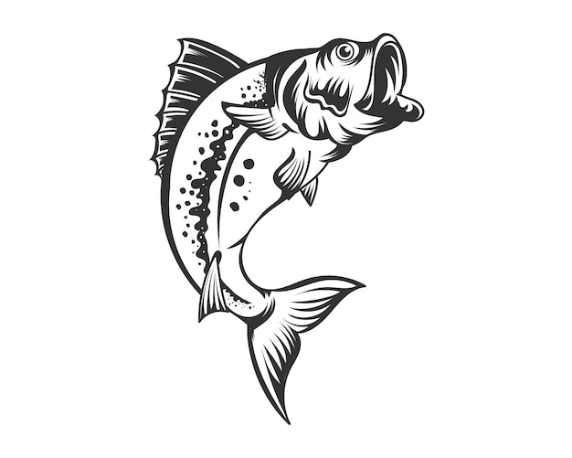 Ilustración de vector de pescado para artículos de impresión y camiseta