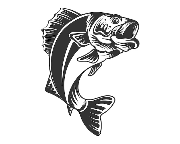 Ilustración de vector de pescado para artículos de impresión y camiseta