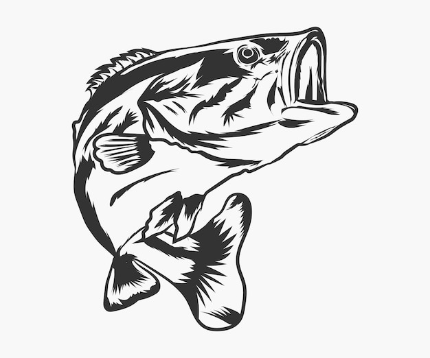 Ilustración de vector de pez dibujado a mano vectorial