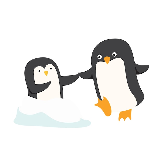 Vector ilustración de un vector de pingüino de dibujos animados aislado