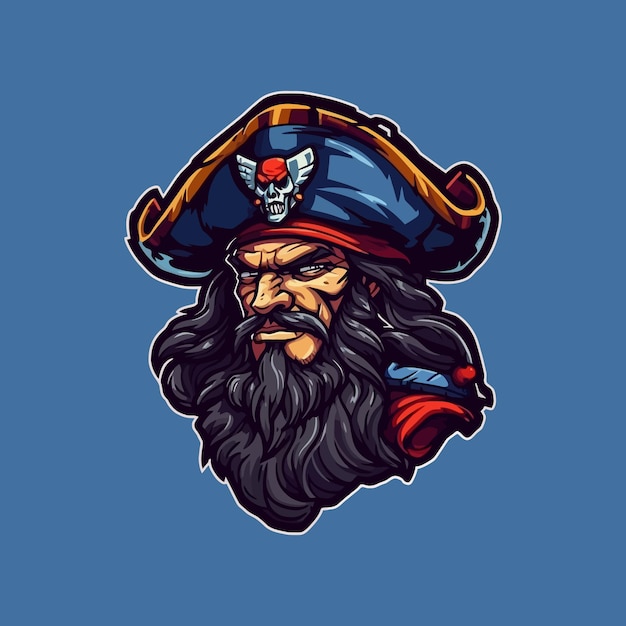 Ilustración de vector de piratas de diseño de logotipo de estilo Esport