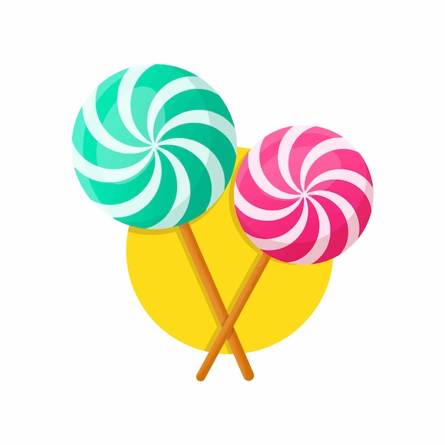 Ilustración Vector Piruletas Estilo Colorido