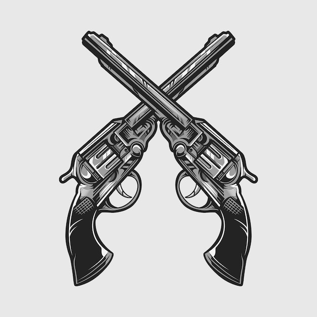 Ilustración de vector de pistola pistola revólver aislado