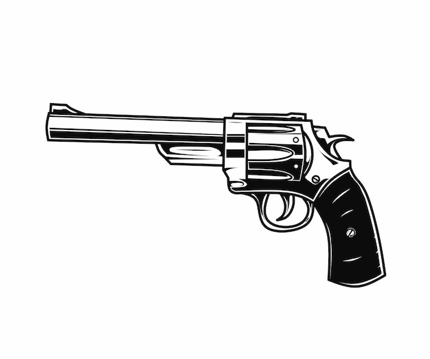 Ilustración de vector de pistola de revólver