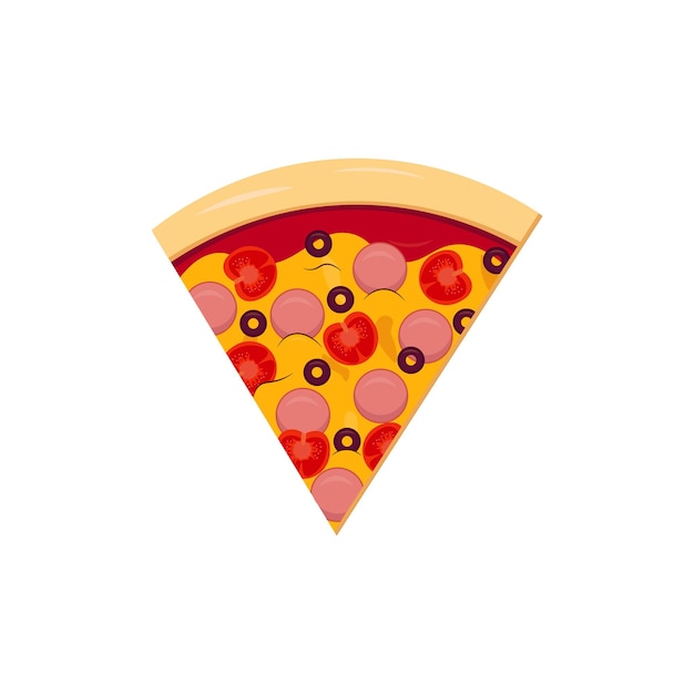 Ilustración de vector de pizza aislada sobre fondo blanco icono de rebanada de pizza