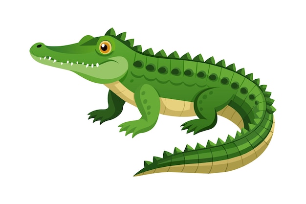 Ilustración de vector plano aislado animal de cocodrilo