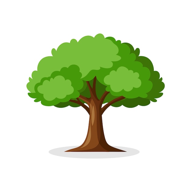 Ilustración de vector plano aislado de árbol de ceniza mínimo en fondo blanco