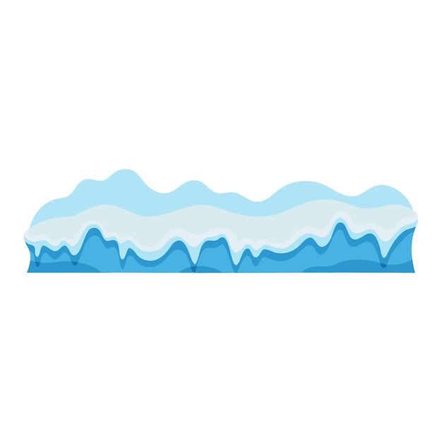 Ilustración de vector plano aislado con borde de nieve en fondo blanco