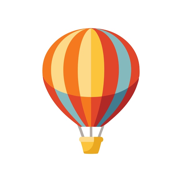 Ilustración de vector plano aislado de globo de aire caliente sobre fondo blanco
