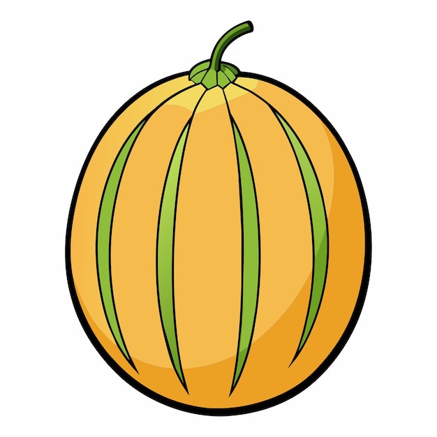 Ilustración de vector plano aislado de melón de almizcle