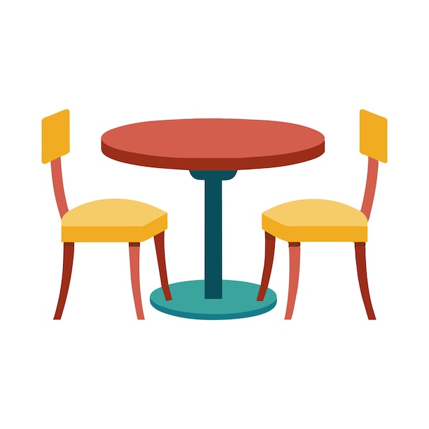 Ilustración de vector plano aislado de la mesa de café