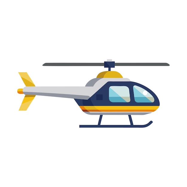 Ilustración de vector plano aislado de un vehículo de helicóptero sobre fondo blanco