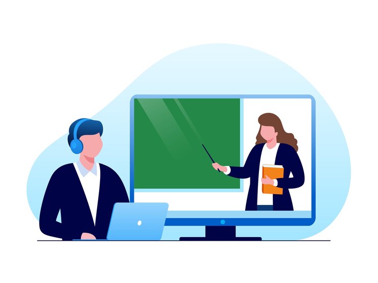 Vector ilustración de vector plano de aprendizaje en línea o elearning para banner