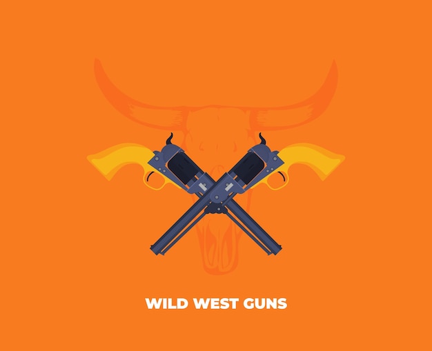 Ilustración de vector plano de arma americana anticuada