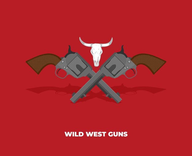 Ilustración de vector plano de arma americana anticuada