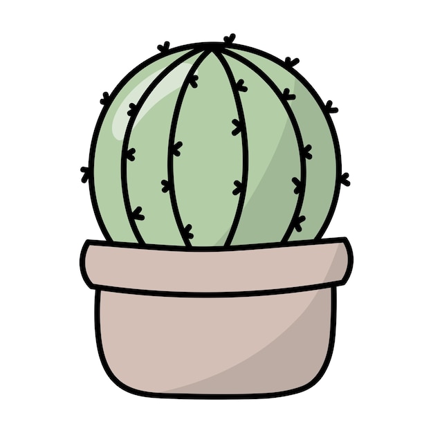 Ilustración de vector de un plano de cactus brillante lindo