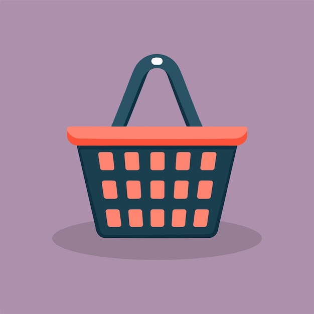 Ilustración de vector plano de la canasta de compras 7