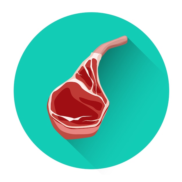 Ilustración de Vector plano de carne de filete de carne de filete de carne