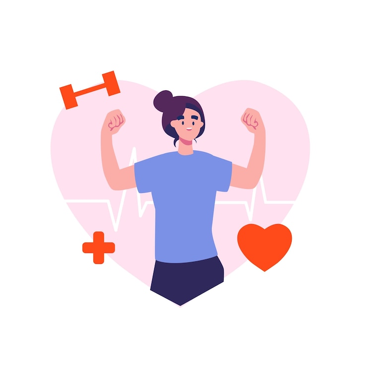 Vector ilustración de vector plano de conciencia de salud aislada sobre fondo blanco