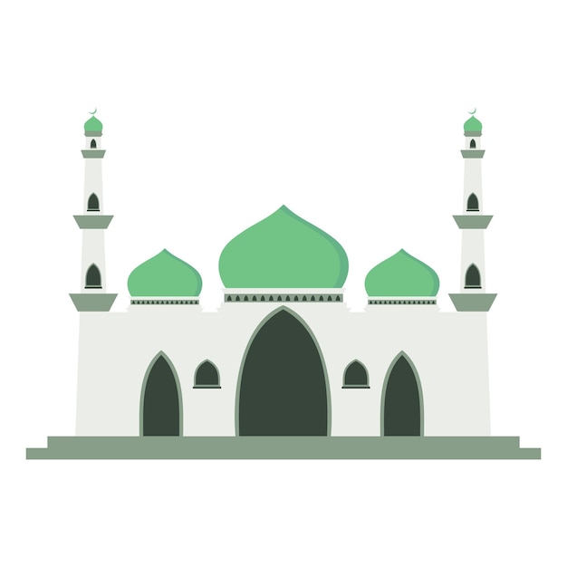 Ilustración de vector plano de construcción de mezquita islámica minimalista moderna simple Adecuado para diagramas Mapa Infografía Ilustración y tarjetas de felicitación de ramadán