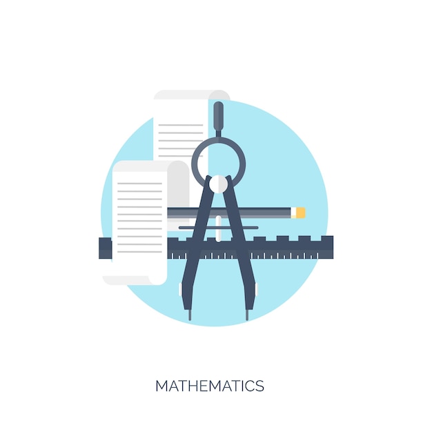 Ilustración de vector plano Contexto del concepto de aprendizaje de estudio Educación a distancia
