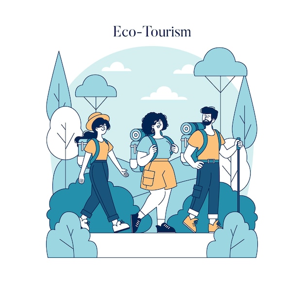 Ilustración de vector plano para el Día Mundial del Turismo